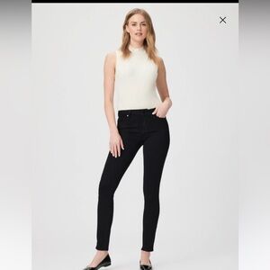 NWOT Paige Verdugo ultra skinny black jeans 28 frayed hem
